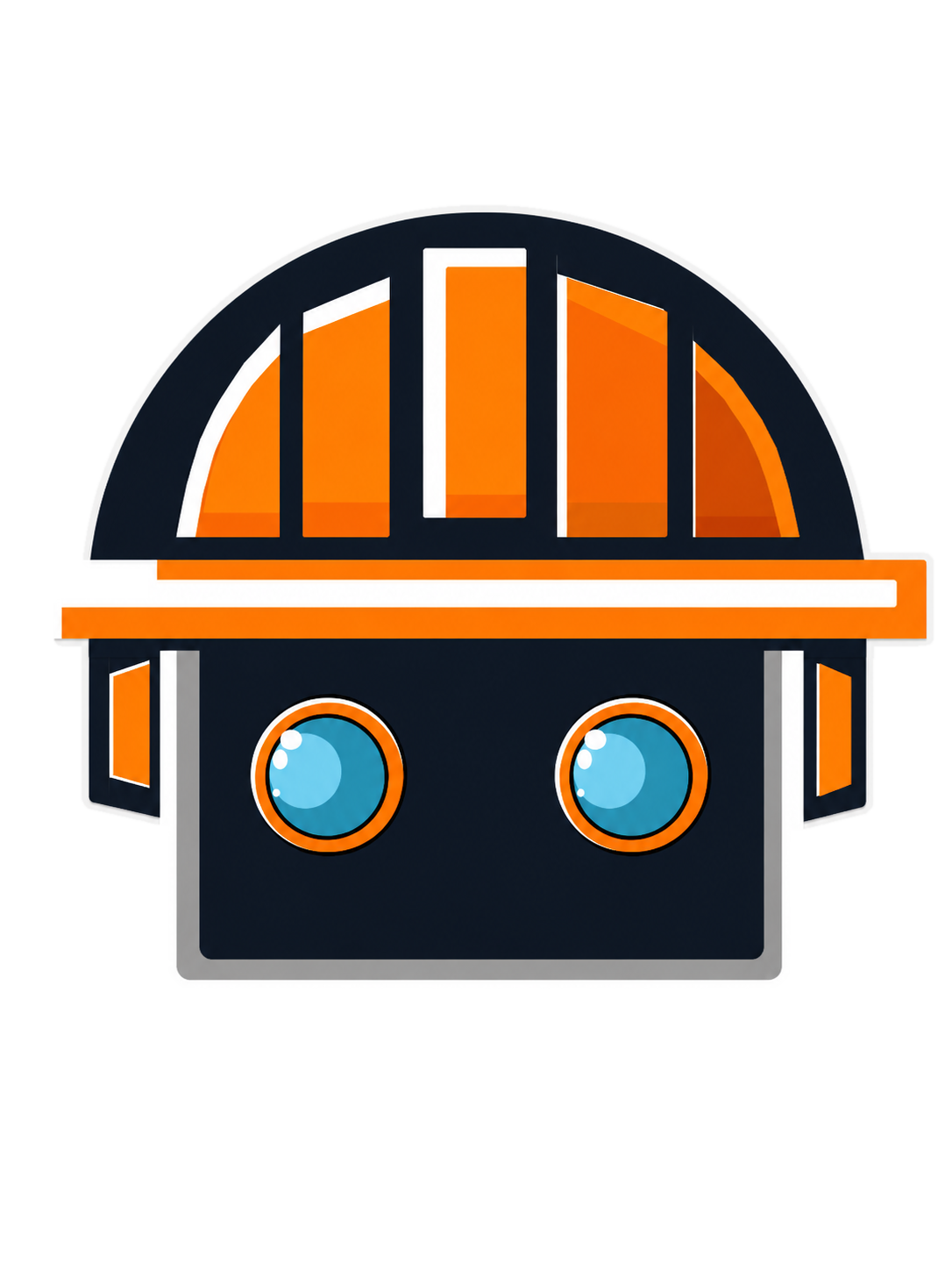 HatBot, the AllHats AI assistant mascot wearing an orange construction hard hat
